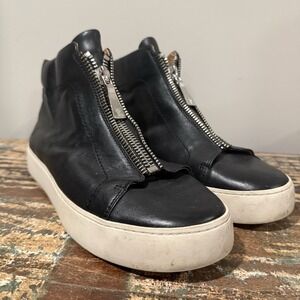 Frye Boots Womens Size 10 Black Leather Bootie Zip Up Lena Moto Sneaker Boot